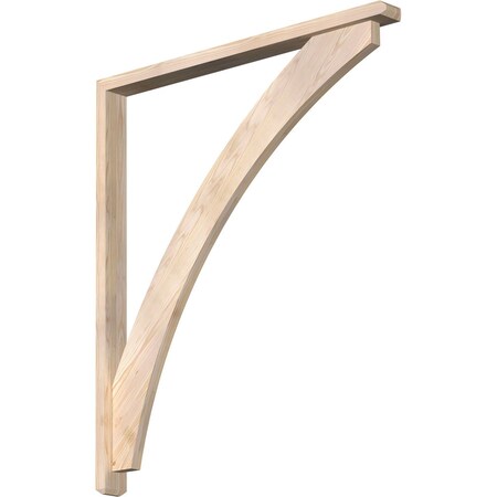 Ekena Millwork Thorton Craftsman Smooth Bracket w/ Offset Brace, Douglas Fir, 3 1/2"W x 42"D x 48"H BKT0402X42X48THR04SDF